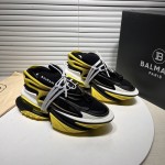 Balmain Neoprene and leather Unicorn low-top sneakers Yellow