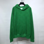 B V Intrecciato Cotton Hoodies Green