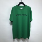 B V Logo Letter Cotton Jersey T-Shirt Green