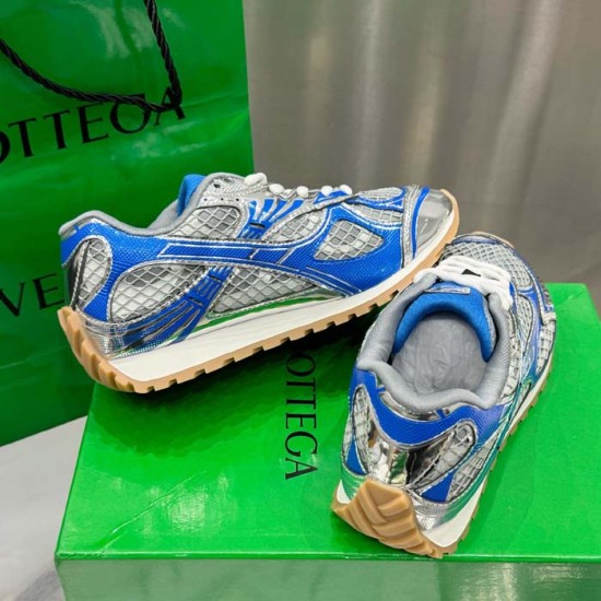 Replica Bottega Veneta Orbit Sneaker Lightweight Technical Fabric Blue / Silver