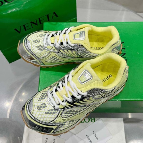 Replica Bottega Veneta Orbit Sneaker Lightweight Technical Fabric Yellow / Silver