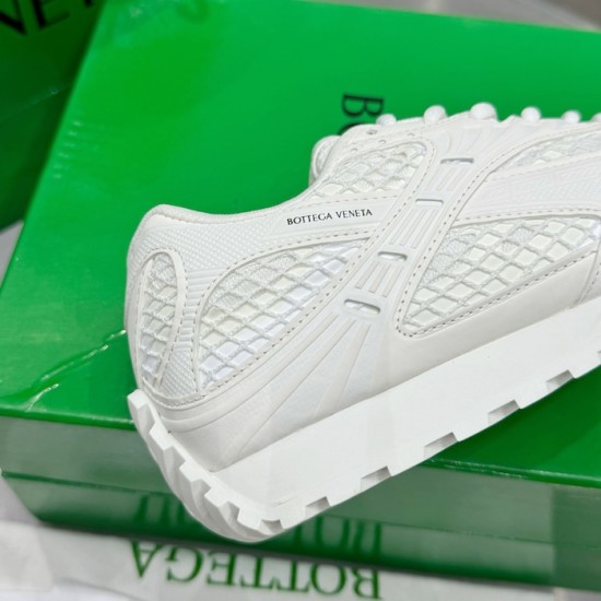 Replica Bottega Veneta Orbit Sneaker Lightweight Technical Fabric and Mesh White