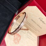 Cartier love bracelet rose gold with diamonds