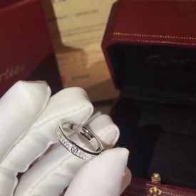 Cartier love ring white gold with diamonds