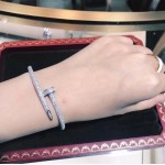 Cartier nail bracelet white gold with diamonds