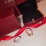 Cartier nail ring white gold with diamonds