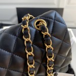 CC Lambskin Leather Classic Flap Bag Black / Gold