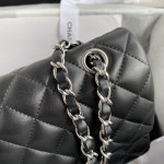 CC Lambskin Leather Classic Flap Bag Black / Silver