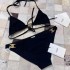 Celine Triomphe Swimsuit in Matte Jersey Black