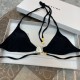 Celine Triomphe Swimsuit in Matte Jersey Black