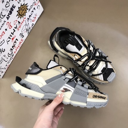 Dolce & Gabbana DG Mixed-material Space Sneakers Grey