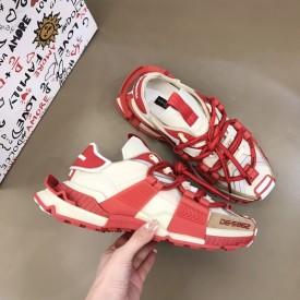 Dolce & Gabbana DG Mixed-material Space Sneakers Red