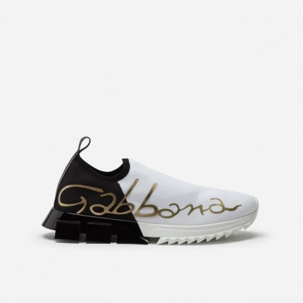 Dolce & Gabbana Stretch Mesh Sorrento Sneakers White/Black