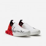 Dolce & Gabbana Stretch Mesh Sorrento Sneakers White/Red