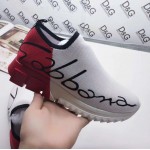 Dolce & Gabbana Stretch Mesh Sorrento Sneakers White/Red