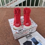 Dolce & Gabbana DG Custom 2.Zero high-top sneakers in mixed materials Red