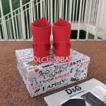 Dolce & Gabbana DG Custom 2.Zero high-top sneakers in mixed materials Red