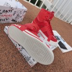 Dolce & Gabbana DG Custom 2.Zero high-top sneakers in mixed materials Red