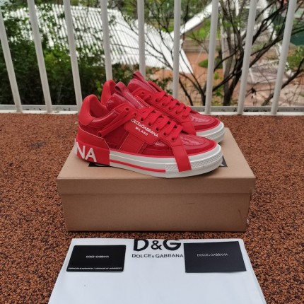 Dolce & Gabbana DG Mixed-material Custom 2.Zero sneakers Red