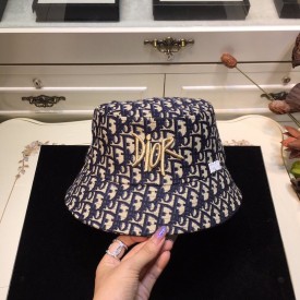 Dior And Shawn Oblique Bucket Hat Blue