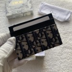 Dior Card Holder Blue Dior Oblique Jacquard