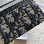 Dior Card Holder Blue Dior Oblique Jacquard