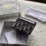 Dior Card Holder Blue Dior Oblique Jacquard