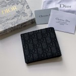 Dior Oblique Compact Wallet Men Black