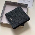 Dior Oblique Compact Wallet Men Black