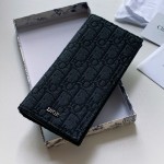 Dior Vertical Long Wallet Men Black