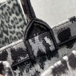 Dior Book Tote Gray Leopard Mizza Embroidery 