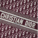 Dior Oblique Embroidered Dior Book Tote Burgundy