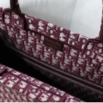 Dior Oblique Embroidered Dior Book Tote Burgundy