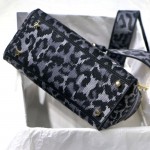 Dior Medium Lady D-Lite Bag Gray Leopard Mizza Embroidery