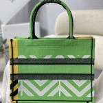 Medium Dior Book Tote Bright Green and Orange D-Jungle Pop Embroidery