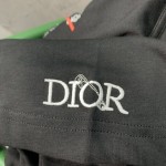 Dior T-Shirt Ecru Linen and Cotton with Dioramour Graffiti Motif Black