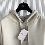 Dior CD 1947 Hooded Sweatshirt Beige Cotton Fleece