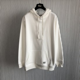 Dior CD 1947 Hooded Sweatshirt White Cotton Fleece