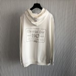 Dior CD 1947 Hooded Sweatshirt White Cotton Fleece