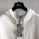 Dior CD 1947 Hooded Sweatshirt White Cotton Fleece