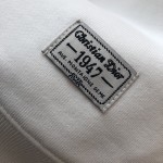 Dior CD 1947 Hooded Sweatshirt White Cotton Fleece