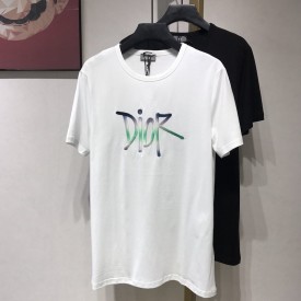 Dior and Shawn Oversized T shirt Multicolor Logo White