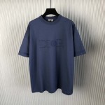 DIOR AND STONE ISLAND T-Shirt Oversized Fit Blue Cotton Jersey