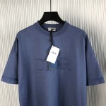 DIOR AND STONE ISLAND T-Shirt Oversized Fit Blue Cotton Jersey