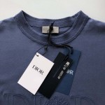 DIOR AND STONE ISLAND T-Shirt Oversized Fit Blue Cotton Jersey