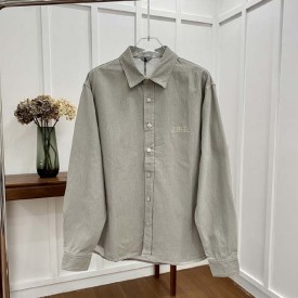 DIOR AND STONE ISLAND Overshirt Gray Cotton