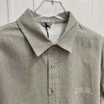 DIOR AND STONE ISLAND Overshirt Gray Cotton