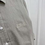 DIOR AND STONE ISLAND Overshirt Gray Cotton