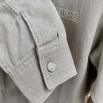 DIOR AND STONE ISLAND Overshirt Gray Cotton