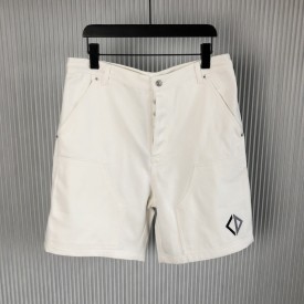 CD Diamond Carpenter Bermuda Shorts White Cotton-Blend Twill